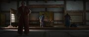 Nobunaga having a bath