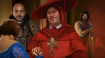 Juan, with the Pope beside him, and his brother behind him.