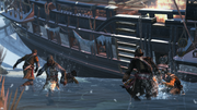 Adéwalé and his crew escaping from the Experto Crede