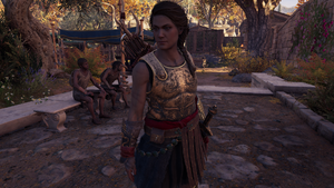 ACOD Kassandra wearing Damais' Breastplate.png