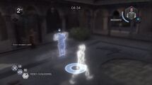 The Harlequin using Templar Vision to find his target in the crowd.