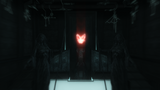 The entrance seen through Eagle vision.