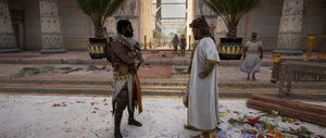 ACO Lady of Slaughter - Bayek Speaking To High Priest.png