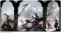 Concept art for an assassination in Venice.