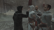 Al Mualim reprimanding Altaïr