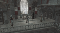 Altair and Malik with Al Mualim after the failure at Solomon's Temple.