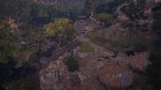 The campsite within the ruins