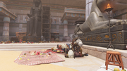 Bayek assassinating Taharqa