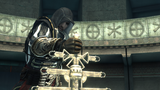 Ezio trying to retrieve the Papal Staff.