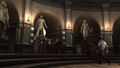 Ezio leads Monteriggioni civilians through a secret passage.