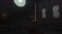 The cape located inside the church, on the altar
