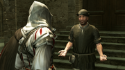 Ezio delivering the letter to Vincente