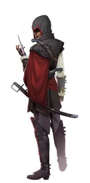 File:Early Assassins Aveline with Hood - Concept Art.jpg