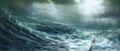 Naval battle during a maelstrom.