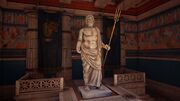 The statue of Poseidon in the temple