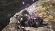 Iron ore with obsidian glass in ancient Greece