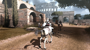 Ezio and Machiavelli riding for the Colosseo
