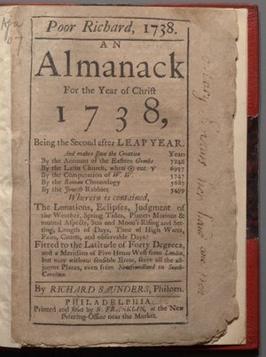 AC3 DB Poor Richard's Almanack 1738.png