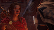 Kassandra urging Barnabas to hand over the Apple