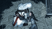 Altaïr departing from a night spent with Maria Thorpe.