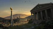 Concept art of the Sanctuary of Olympia in Elis