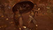 Brasidas attacking Deimos