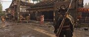 Akihime waiting beside Oichi as she prayed at a shrine