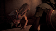 Tahira sacrificing her finger to display her loyalty and trust to Bayek