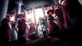 Ezio amongst cardinals in the Pantheon.