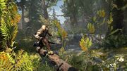 Ratonhnhaké:ton traversing the woods of the Frontier