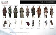 Some of the Animi Avatars, with their corresponding weapons
