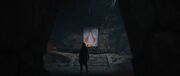 Naoe seeing a banner with the same insiginia she had seen at the previous outposts
