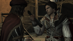 Ezio handing over a Codex page to Leonardo da Vinci