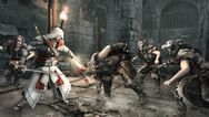 Ezio fighting the Sons of Romulus.