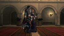 Caterina requesting Ezio's aid