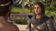 Kassandra talking to the Pythia's cousin