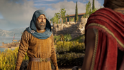 Herodotos and Kassandra discussing Barnabas' fate