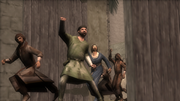 Citizens breaking into the courtyard