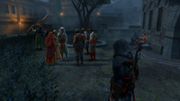 A stalker concealing his weapon while he's being watched.
