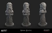 Uncolored 3D model of an Odin statue