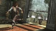The Courtesan using a chase breaker to escape the Blacksmith