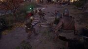 Kassandra fighting the bandits