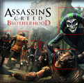 The Harlequin striking at the Executioner. The Banker and the Hunter are in the background, as well as three possible, as-of-yet unidentified, multiplayer characters.
