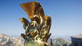 A griffin on the helmet of the Athenian Statue of Athena