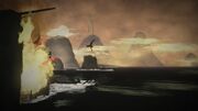 Shao Jun escaping from the fire