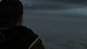 The pursuing ship sinking