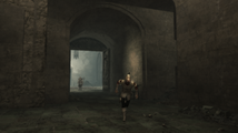 A guard flees from Ezio.