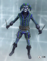 The Harlequin with his daggers ready.