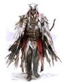Concept art of a traditional Mohawk armor