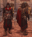 Ezio wearing the Helmschmied Armor